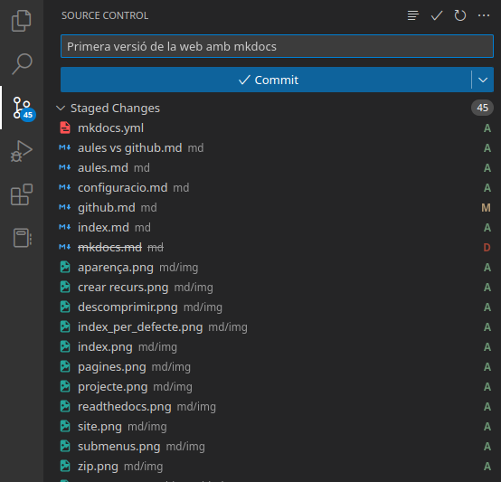 Confirmar los cambios