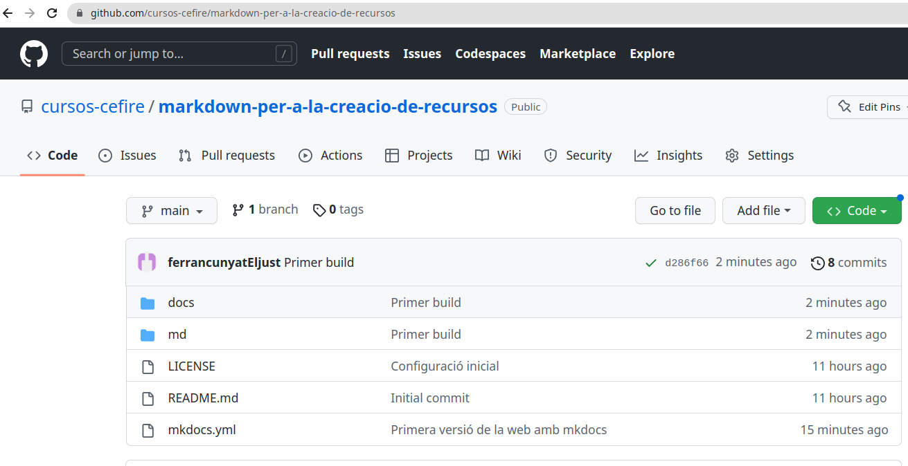 Repositorio remoto sincronizado
